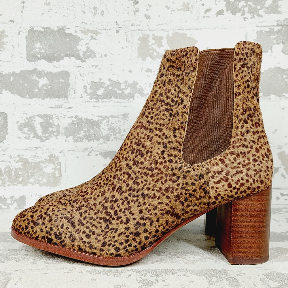 New Madewell The Laura in Spotted Calf Hair Chelsea Boot K675
